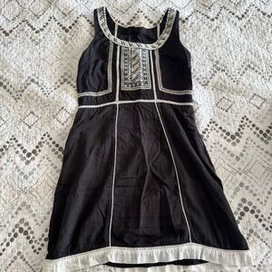 Free People Black and White Sleeveless Mini Dress/ Tunic, 100% Cotton, XS